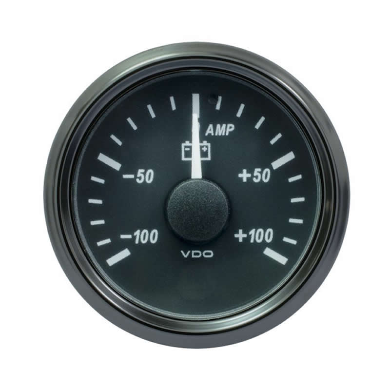 VDO SingleViu 0247 Ammeter 100A Black 52mm gauge